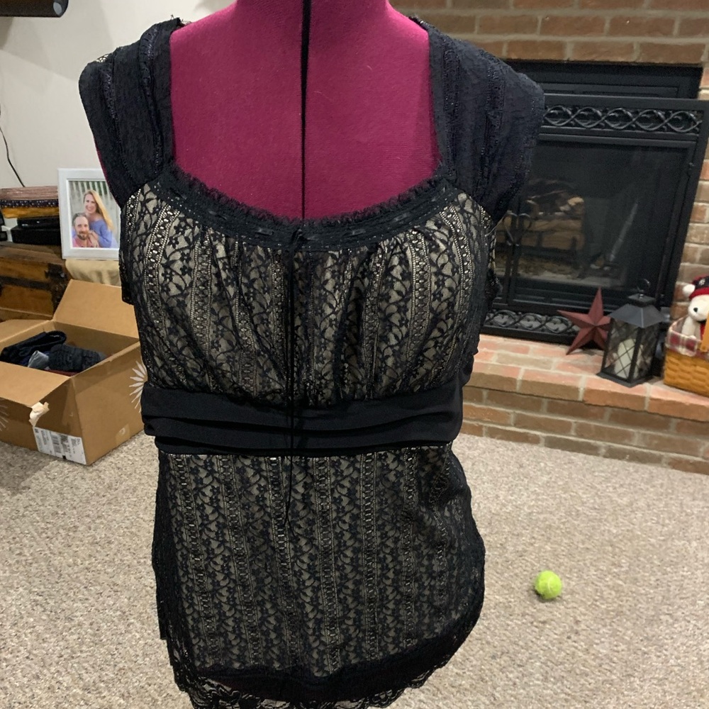 Black dressy lace tank top